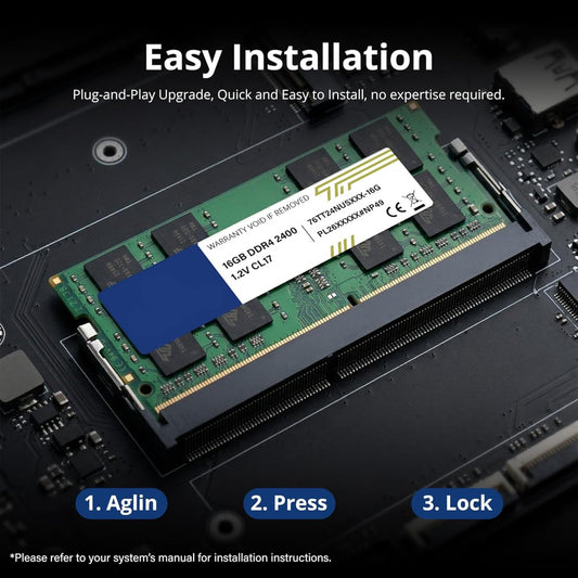16GB DDR4 2400Mhz (PC4-2400T) PC4-19200 SODIMM Laptop RAM – 260-Pin 1.2V CL17 Non-Ecc Unbuffered Memory Module for Laptop, Notebook, Mini PC, All-In-One